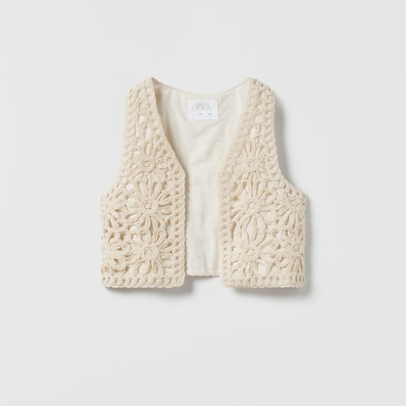 ZARA KIDS LIMITED EDITION CROCHET VEST - Picture 1 of 3